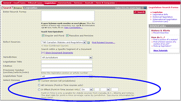 Example Screen Shot Quicklaw